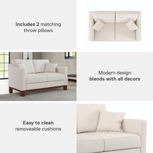 DHP Brooklyn Loveseat - Beige - 2-Seater