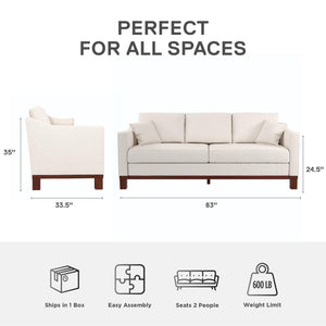 DHP Brooklyn Sofa - Beige - 3-Seater