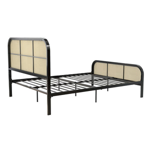 Mr. Kate Roxanne Metal and Cane Bed - Black - Queen