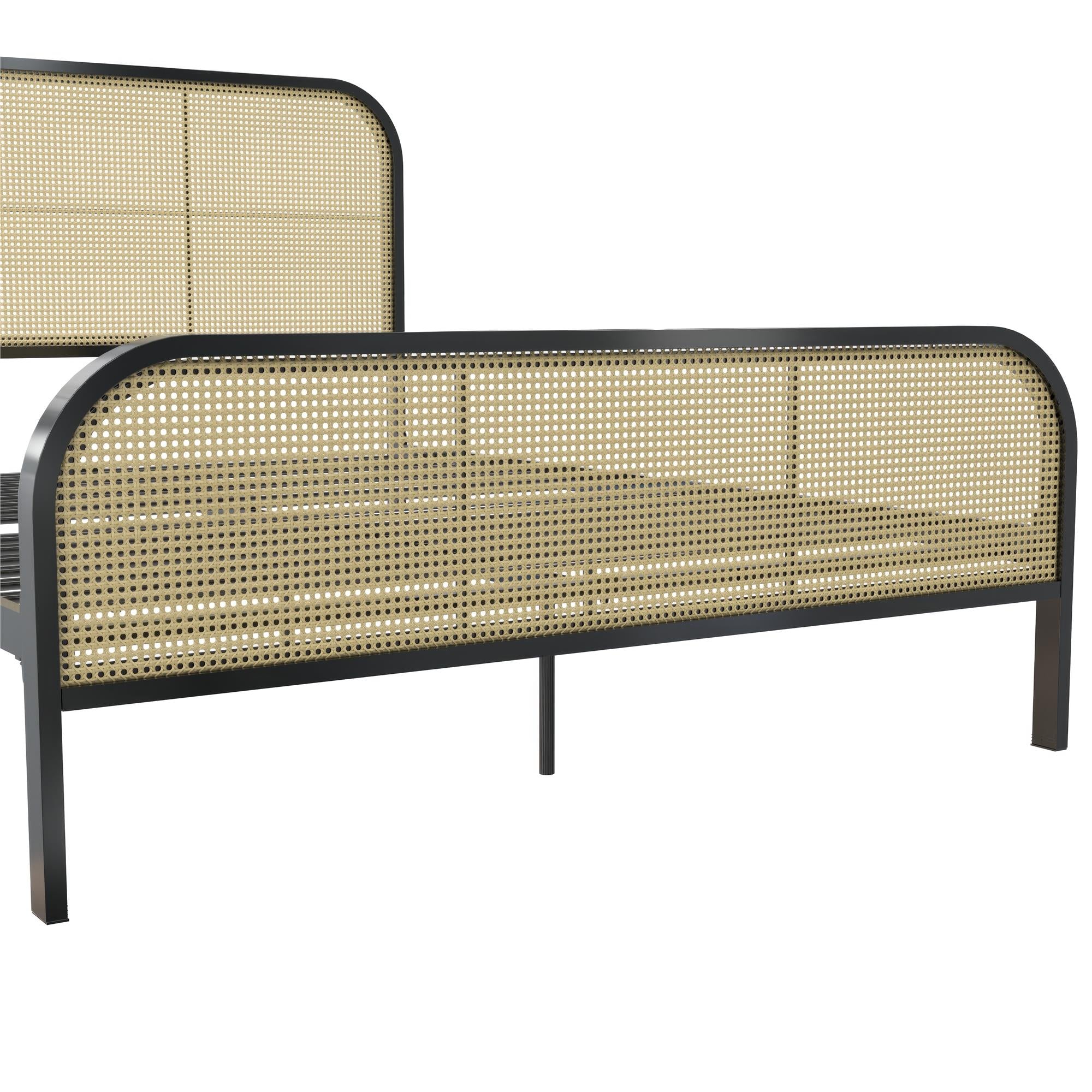 Mr. Kate Roxanne Metal and Cane Bed - Black - Queen