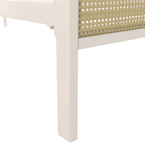 Mr. Kate Roxanne Metal and Cane Bed - Off White - Queen