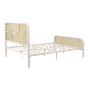 Mr. Kate Roxanne Metal and Cane Bed - Off White - Queen