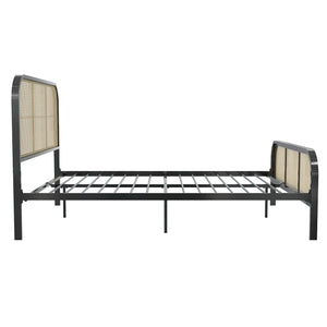 Mr. Kate Roxanne Metal and Cane Bed - Black - Queen