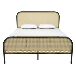 Mr. Kate Roxanne Metal and Cane Bed - Black - Queen
