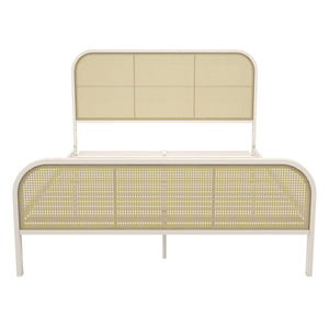 Mr. Kate Roxanne Metal and Cane Bed - Off White - Queen