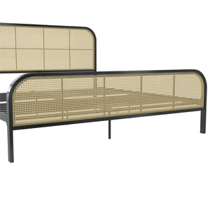 Mr. Kate Roxanne Metal and Cane Bed - Black - King