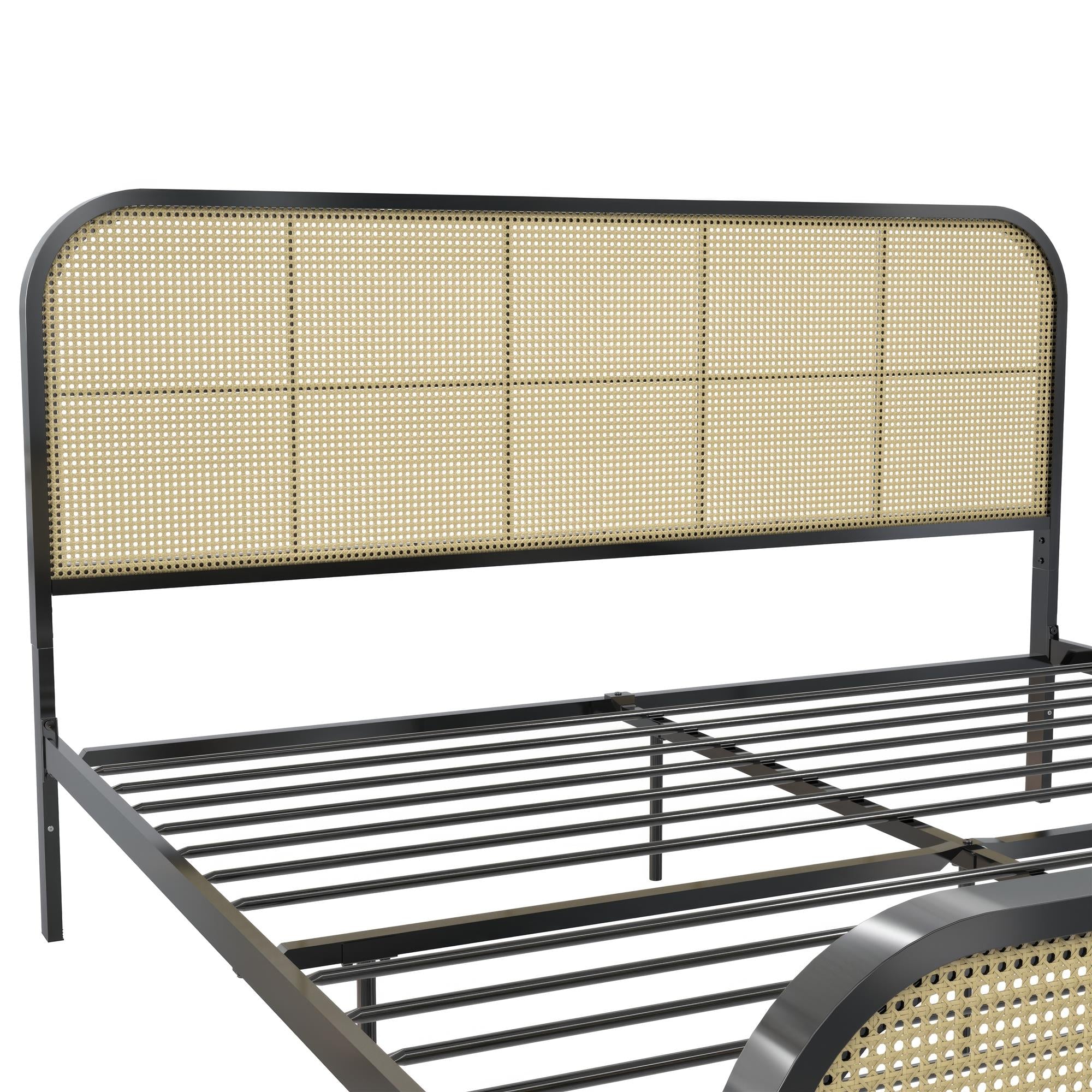 Mr. Kate Roxanne Metal and Cane Bed - Black - King