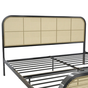 Mr. Kate Roxanne Metal and Cane Bed - Black - King