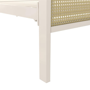 Mr. Kate Roxanne Metal and Cane Bed - Off White - King