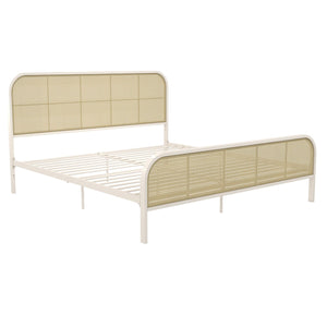Mr. Kate Roxanne Metal and Cane Bed - Off White - King