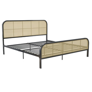 Mr. Kate Roxanne Metal and Cane Bed - Black - King