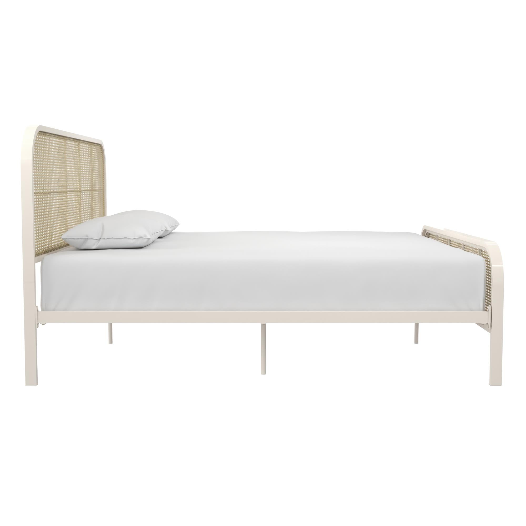 Mr. Kate Roxanne Metal and Cane Bed - Off White - King