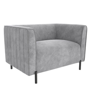 CosmoLiving Blair Upholstered Accent Chair and a Half - Light Gray - 1-Seater