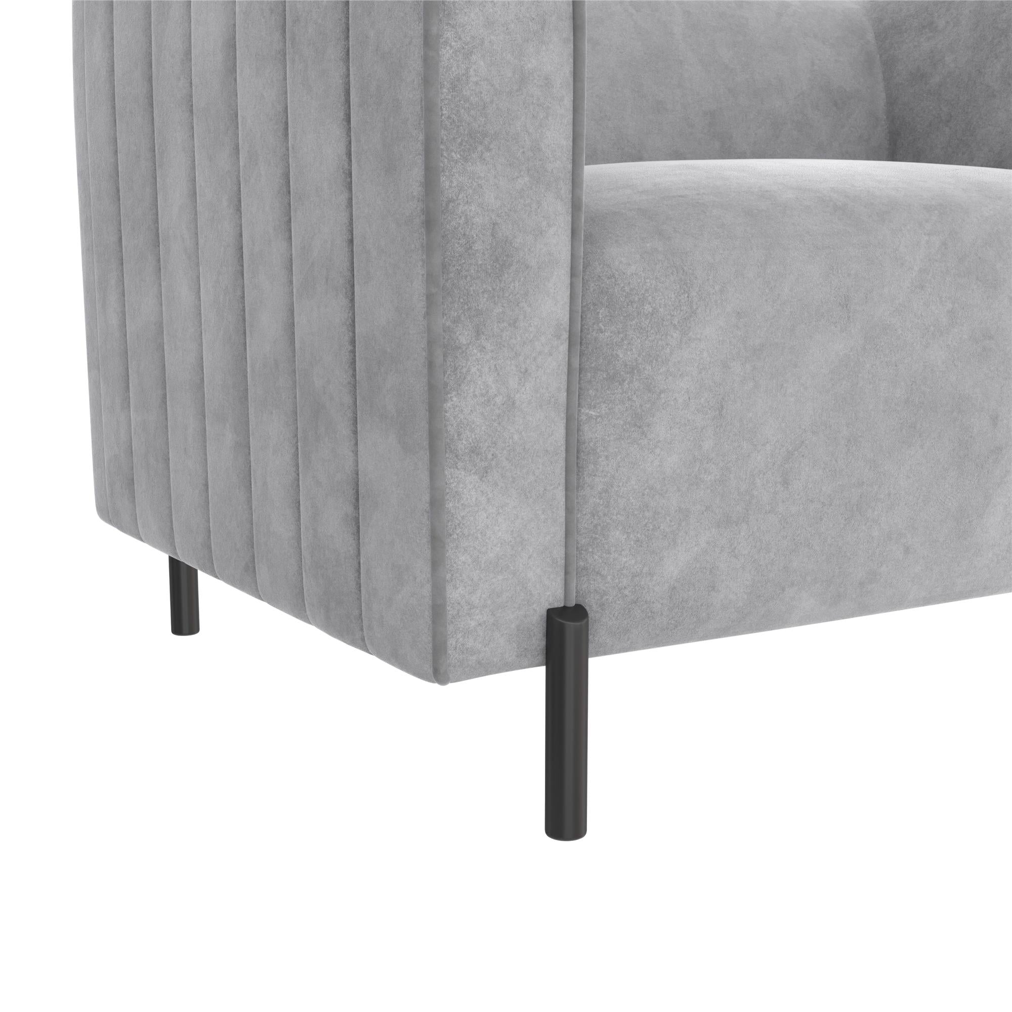 CosmoLiving Blair Upholstered Accent Chair and a Half - Light Gray - 1-Seater