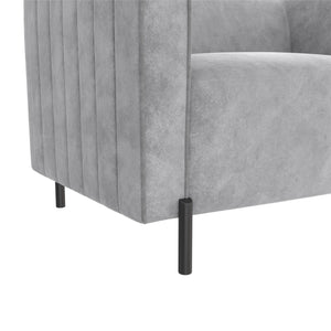 CosmoLiving Blair Upholstered Accent Chair and a Half - Light Gray - 1-Seater