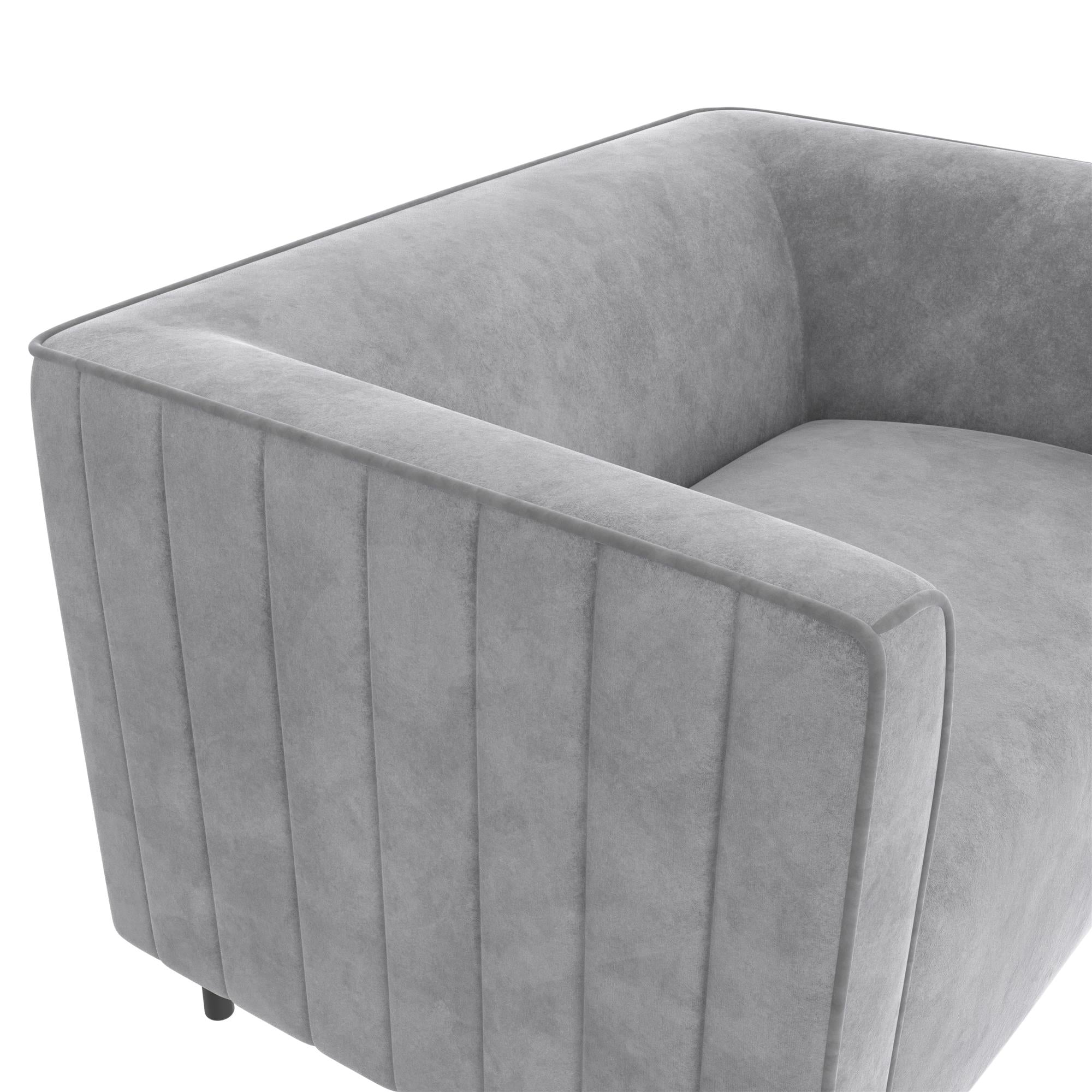 CosmoLiving Blair Upholstered Accent Chair and a Half - Light Gray - 1-Seater