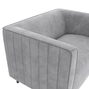 CosmoLiving Blair Upholstered Accent Chair and a Half - Light Gray - 1-Seater