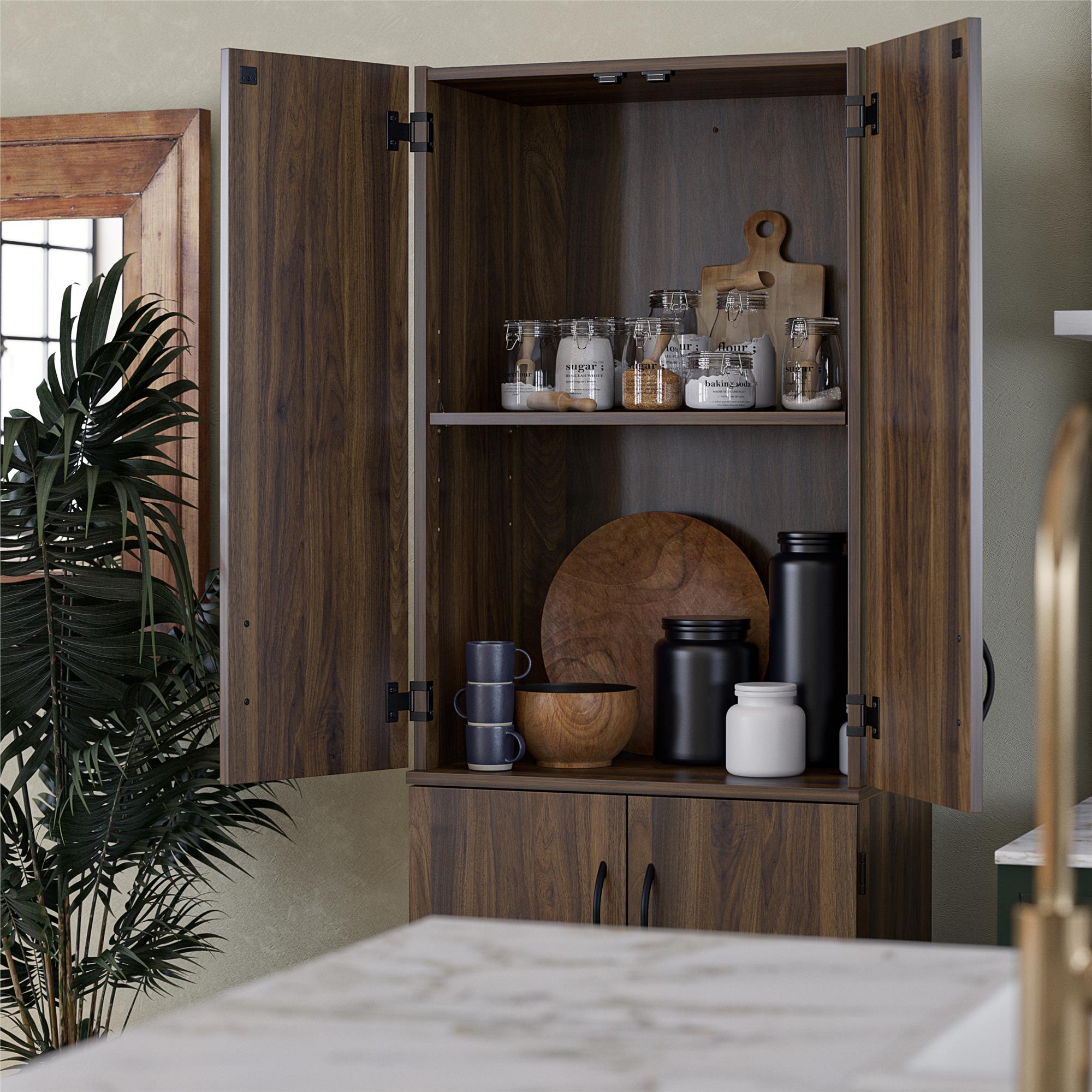 Ameriwood Home Mavis 72" 4 Door Storage Cabinet - Columbia Walnut