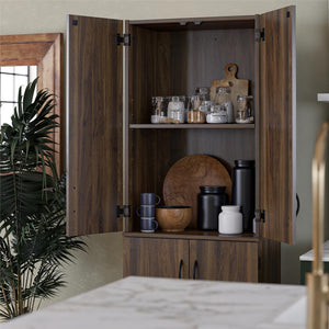 Ameriwood Home Mavis 72" 4 Door Storage Cabinet - Columbia Walnut