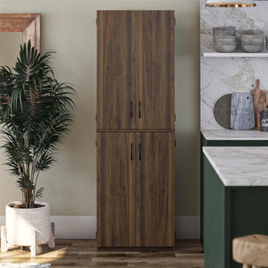 Ameriwood Home Mavis 72" 4 Door Storage Cabinet - Columbia Walnut
