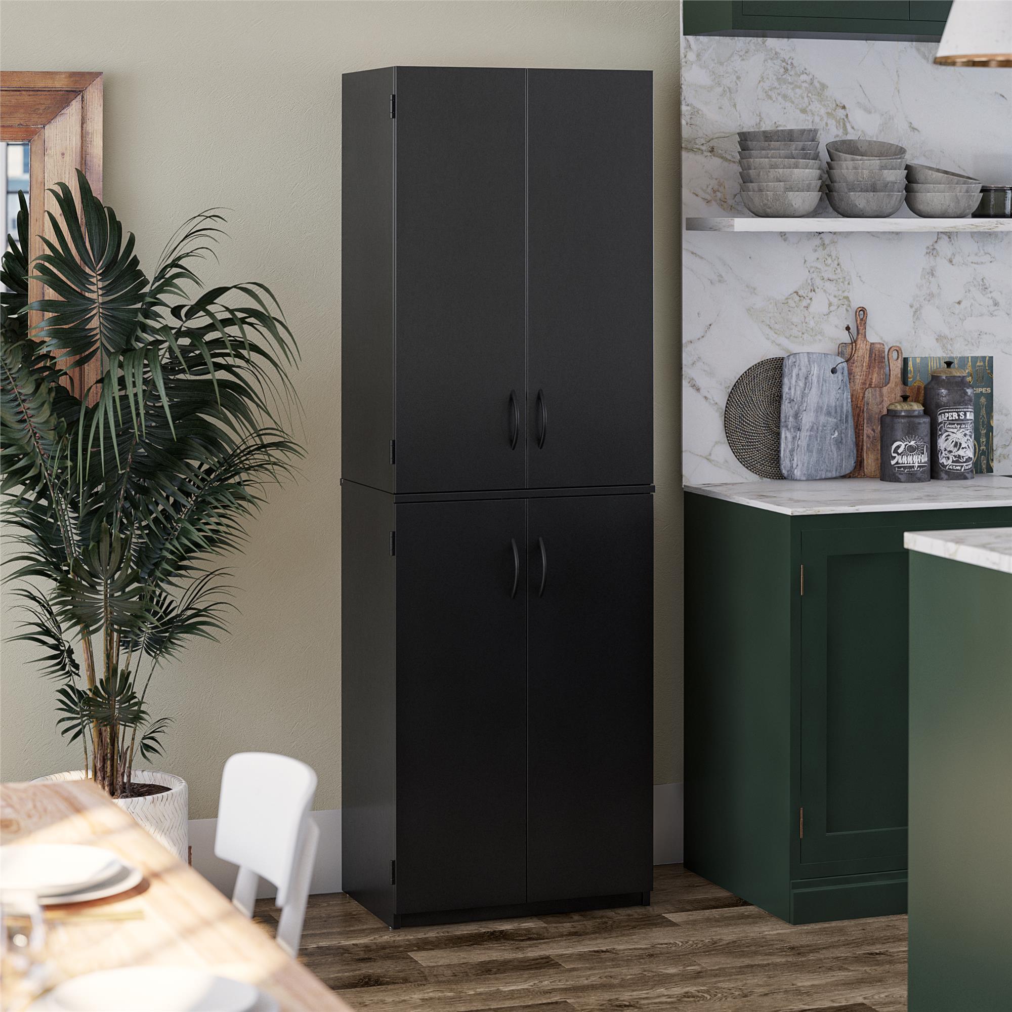 Ameriwood Home Mavis 72" 4 Door Storage Cabinet - Black