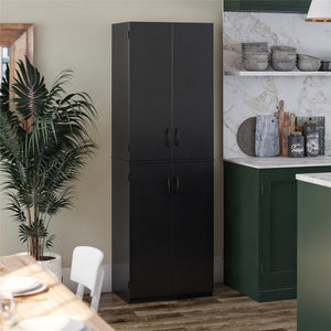 Ameriwood Home Mavis 72" 4 Door Storage Cabinet - Black