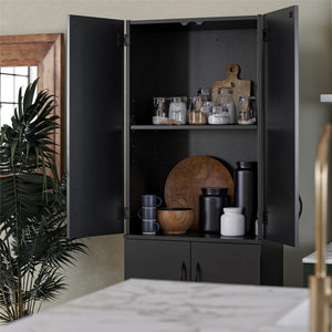 Ameriwood Home Mavis 72" 4 Door Storage Cabinet - Black