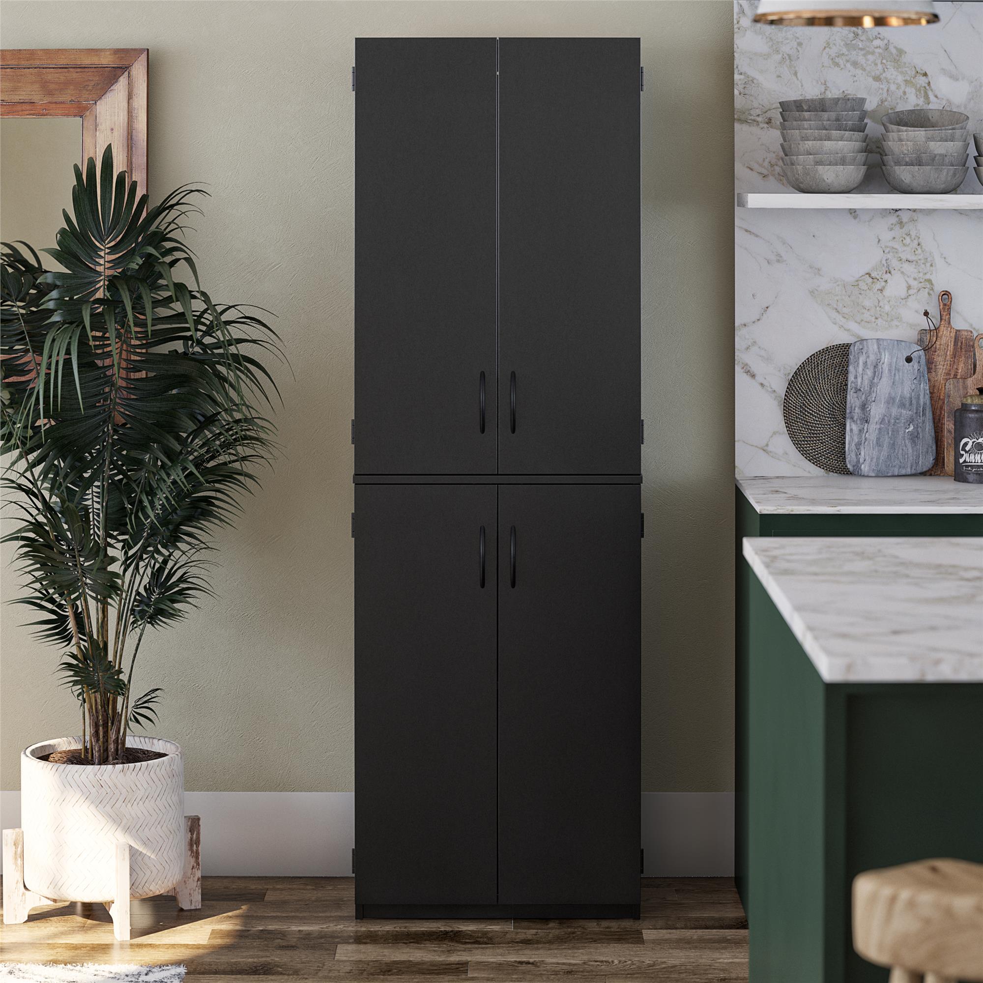 Ameriwood Home Mavis 72" 4 Door Storage Cabinet - Black