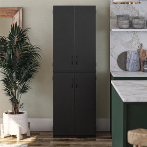 Ameriwood Home Mavis 72" 4 Door Storage Cabinet - Black