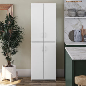 Ameriwood Home Mavis 72" 4 Door Storage Cabinet - White