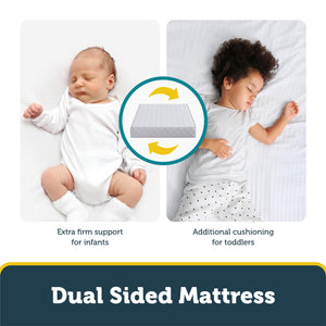 Safety 1st Grow with Me 5" Dual Sided 2-in-1 Antimicrobial Crib & Toddler Mattress, White Cloud - White - Crib & Toddler Mattress