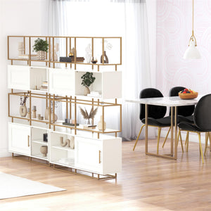 CosmoLiving Goldie Modern Bookcase Room Divider - White