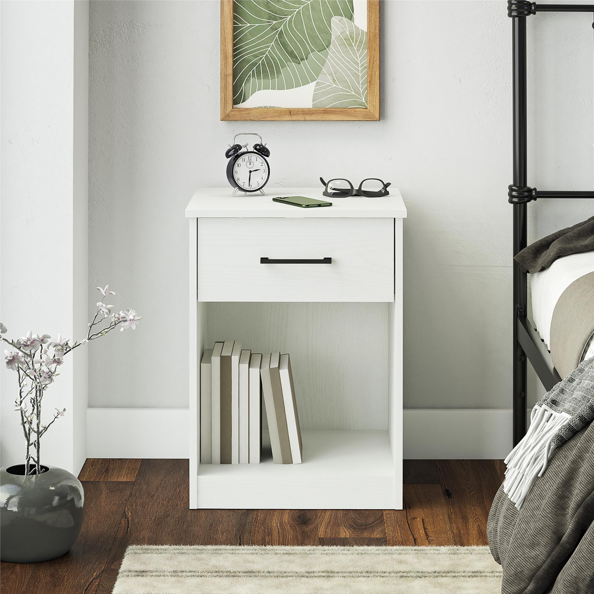 Ameriwood Home BrEZ Build Pearce Nightstand with Drawer - White