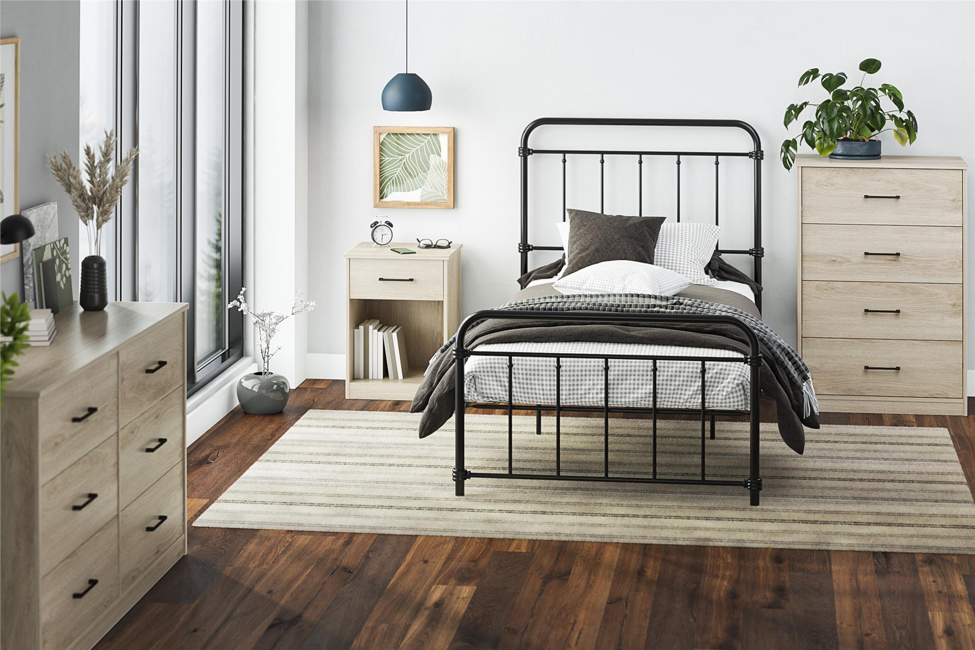 Ameriwood Home BrEZ Build Pearce Nightstand with Drawer - Blonde Oak