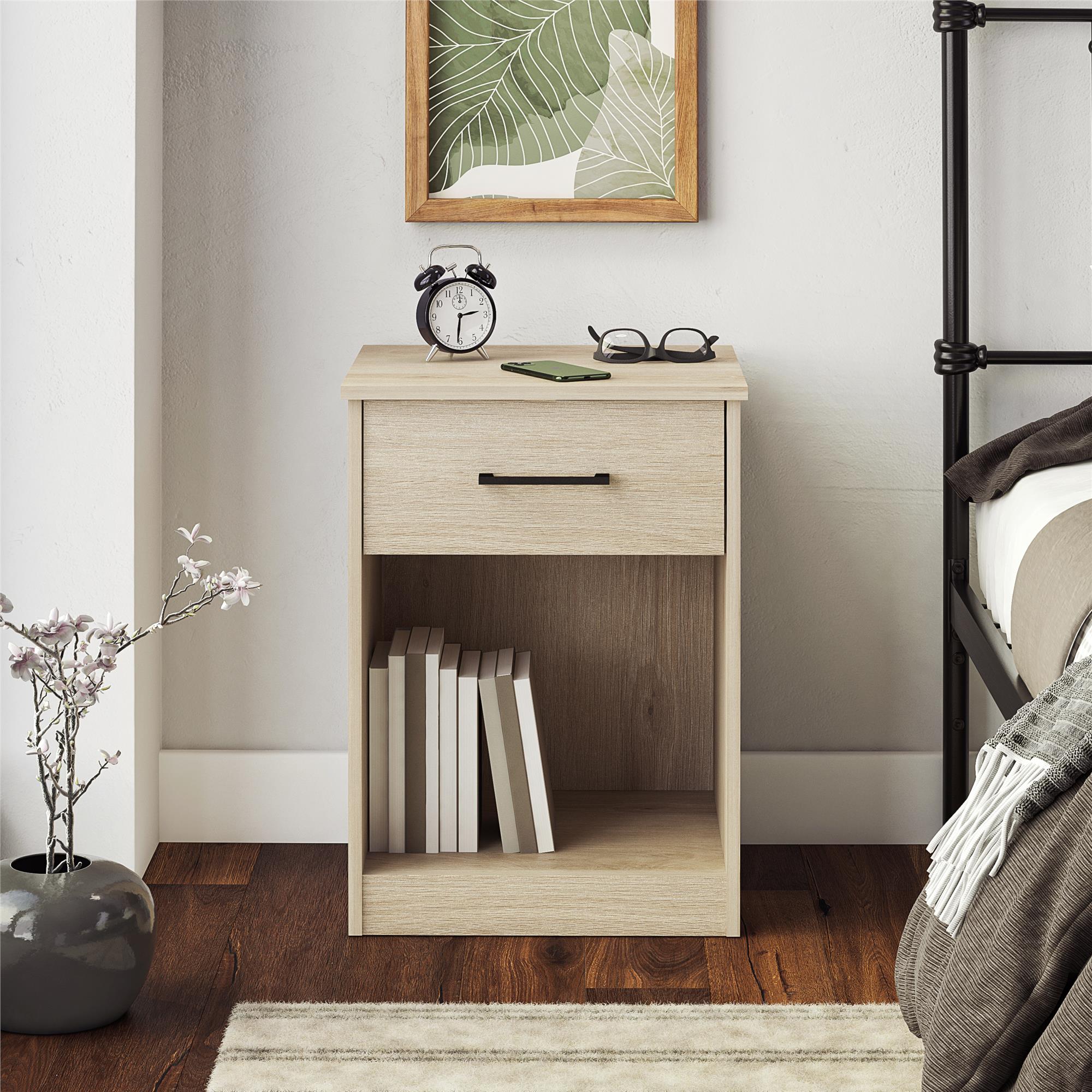 Ameriwood Home BrEZ Build Pearce Nightstand with Drawer - Blonde Oak