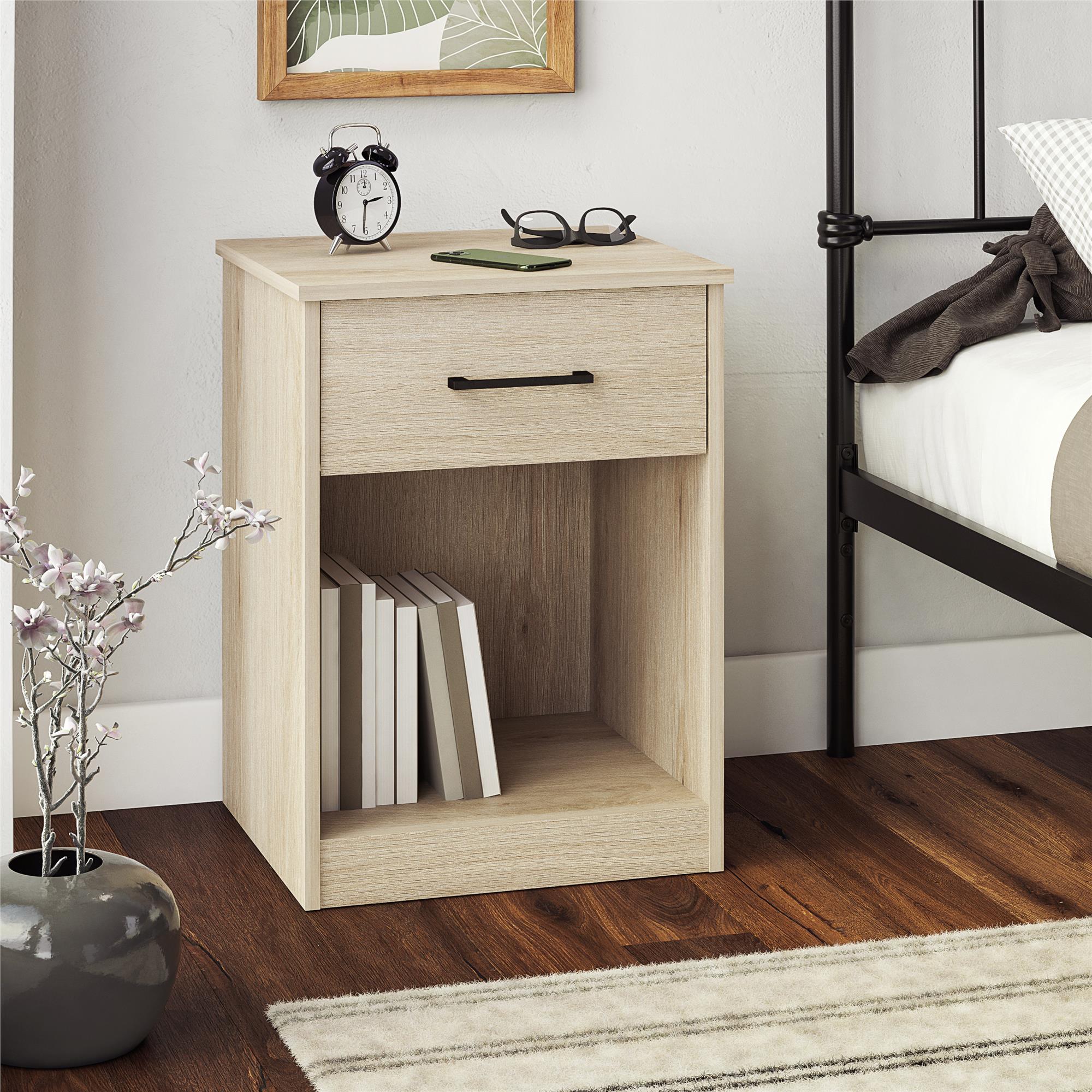 Ameriwood Home BrEZ Build Pearce Nightstand with Drawer - Blonde Oak