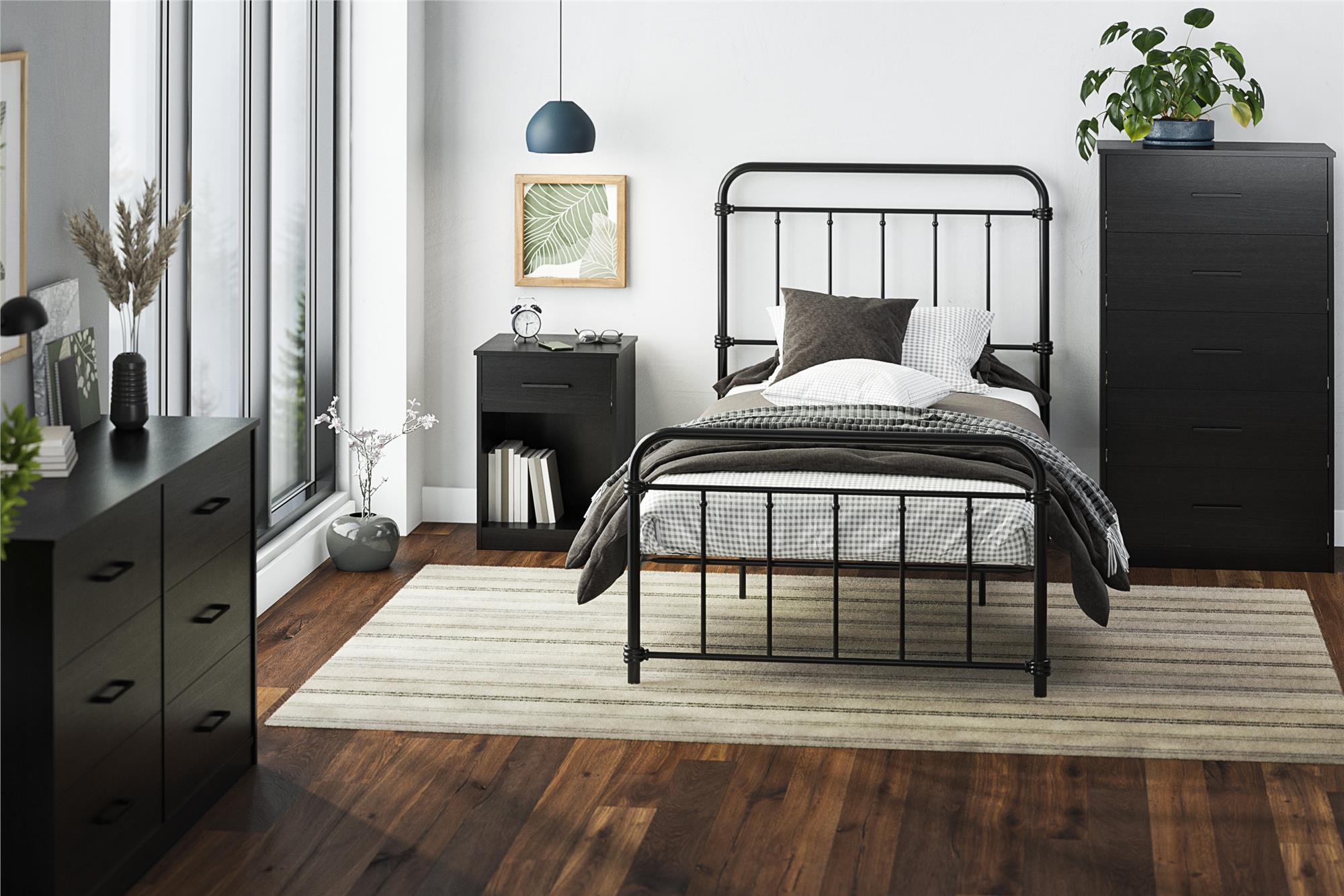 Ameriwood Home BrEZ Build Pearce Nightstand with Drawer - Black Oak