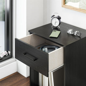 Ameriwood Home BrEZ Build Pearce Nightstand with Drawer - Black Oak