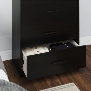 Ameriwood Home BrEZ Build Pearce 4 Drawer Dresser - Black Oak - 4 Drawer