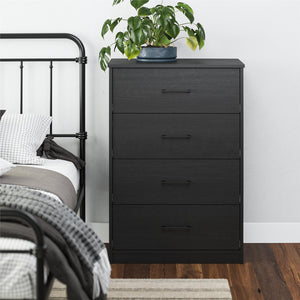 Ameriwood Home BrEZ Build Pearce 4 Drawer Dresser - Black Oak - 4 Drawer