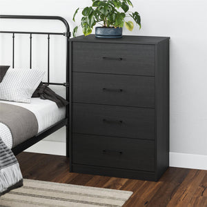 Ameriwood Home BrEZ Build Pearce 4 Drawer Dresser - Black Oak - 4 Drawer