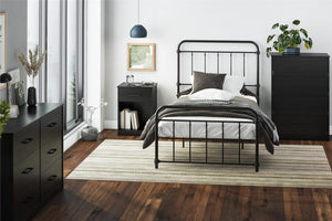 Ameriwood Home BrEZ Build Pearce Wide 6 Drawer Dresser - Black Oak - 6 Drawer
