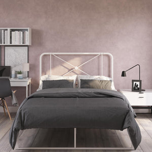 RealRooms Allysa Metal Headboard - White - Full/Queen