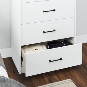 Ameriwood Home BrEZ Build Pearce Tall 5 Drawer Dresser - White - 5 Drawer