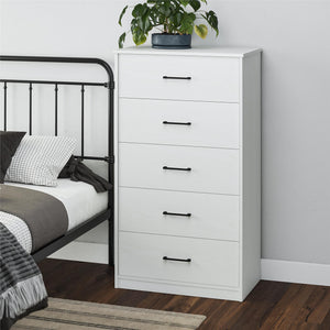 Ameriwood Home BrEZ Build Pearce Tall 5 Drawer Dresser - White - 5 Drawer