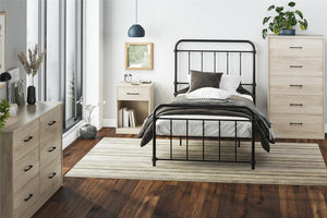 Ameriwood Home BrEZ Build Pearce Tall 5 Drawer Dresser - Blonde Oak - 5 Drawer