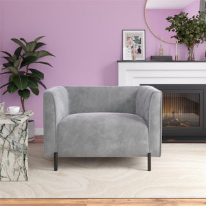 CosmoLiving Blair Upholstered Accent Chair and a Half - Light Gray - 1-Seater