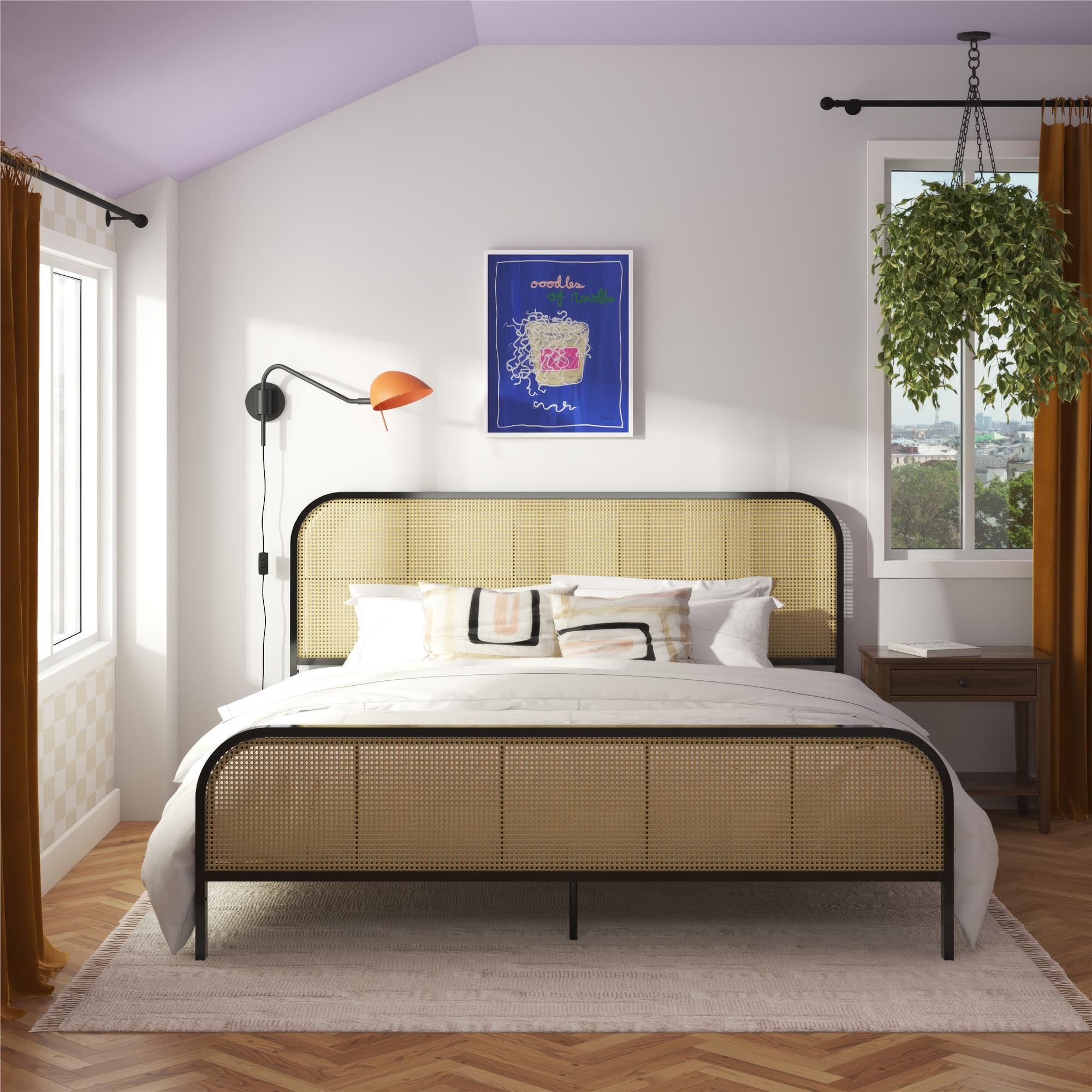Mr. Kate Roxanne Metal and Cane Bed - Black - King
