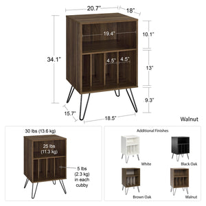 Novogratz Concord Turntable Stand - Florence Walnut