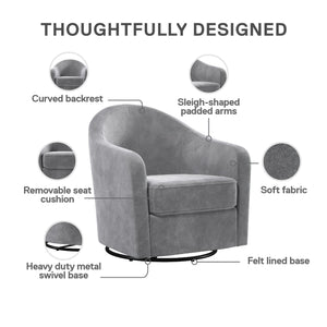 DHP Gentle Swivel Accent Chair - Light Gray